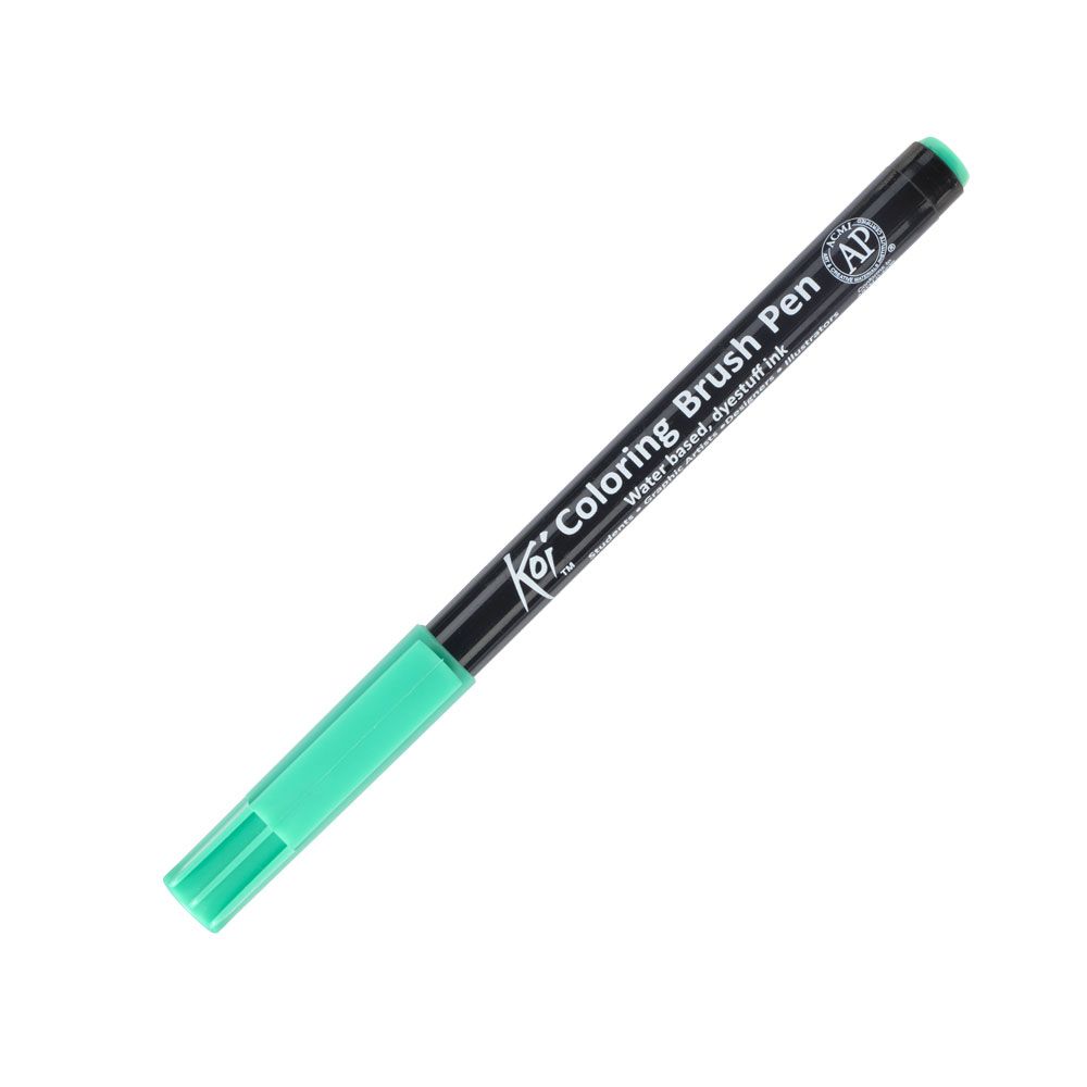 Маркер акварельный "Koi Color Brush", сине-зеленый