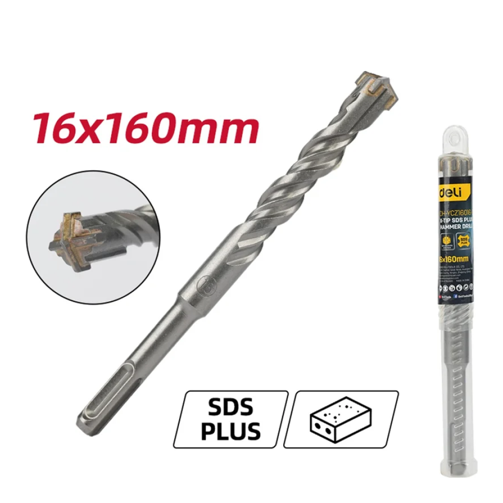 Бур по бетону Deli YS EDH-YCZ16016-E1, 16 x160 мм, X-Tip, SDS-PLUS - 2