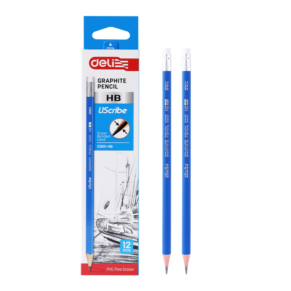 Карандаш простой "Deli Uspire", HB, синий