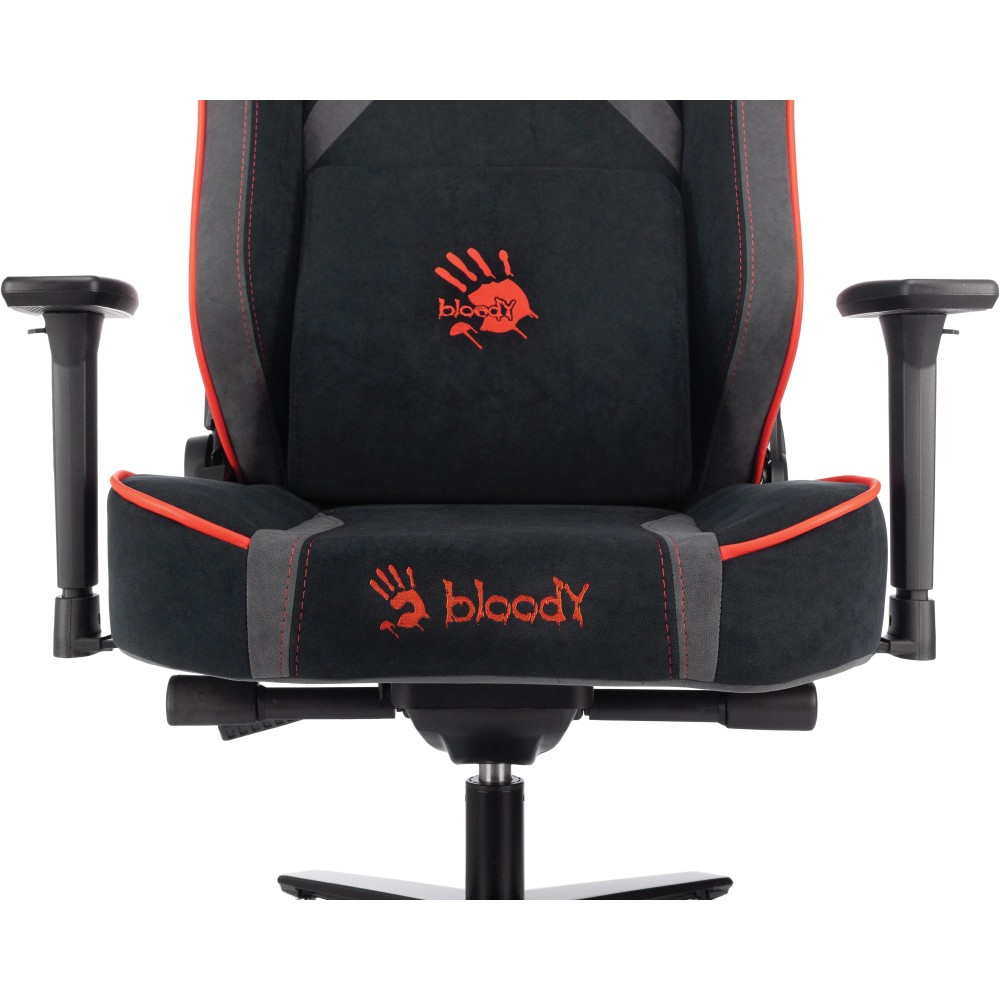 Кресло компьютерное Бюрократ A4Tech Bloody GC-680, искусственная замша, черный, серый, металл - 12