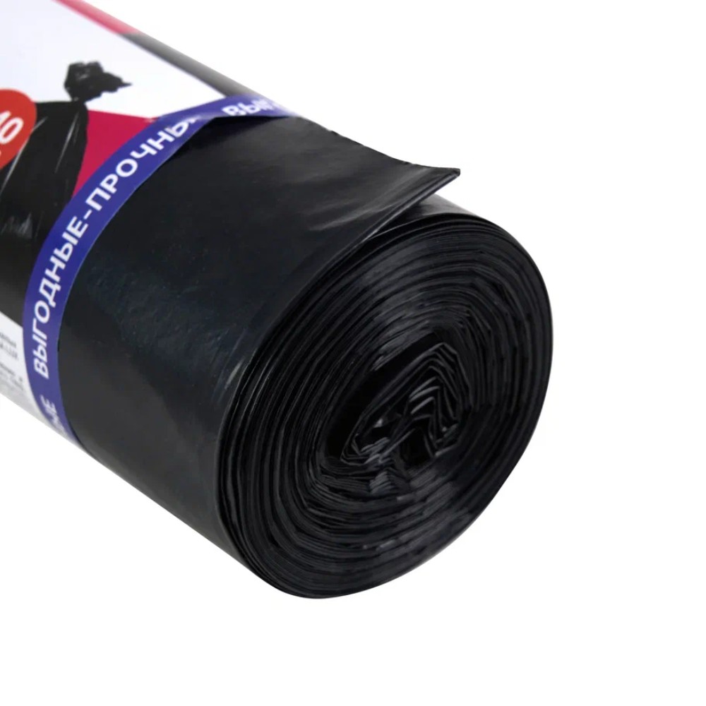 Мешки для мусора CleanPavline Выгодные, 240 л, 35 мкм, 88х120 см, ПВД, 10 шт/рулон, черный - 5