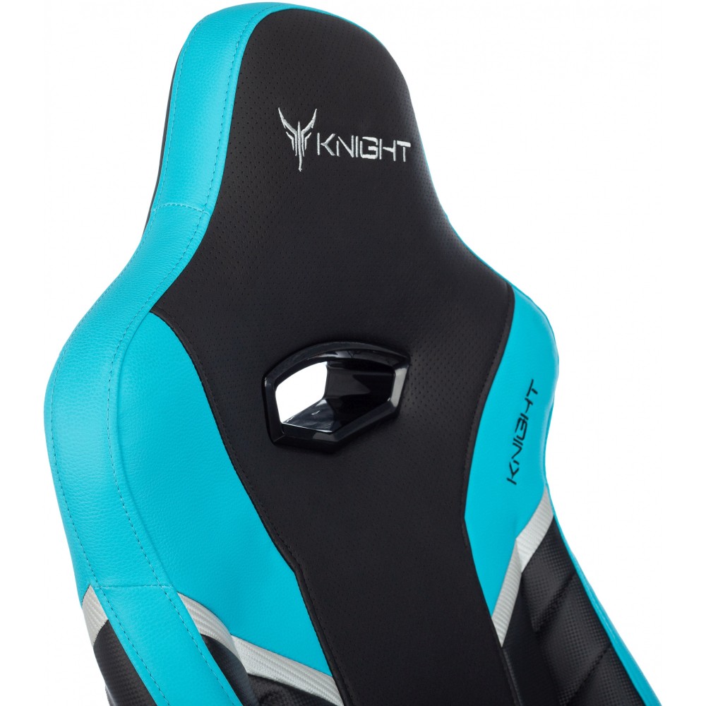Кресло игровое Бюрократ Knight Thunder 5X экокожа, черный, голубой, металл - 13