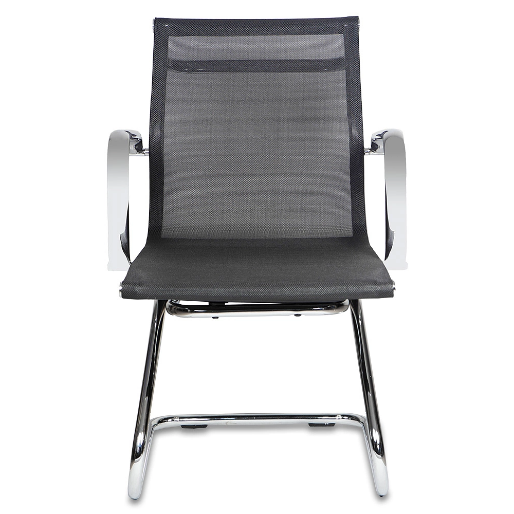 Кресло на полозьях "Бюрократ Ch-993-Low-V", сетка, черный, металл хром