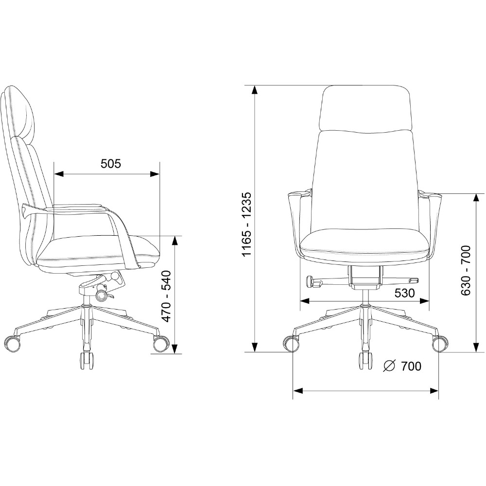 Кресло для руководителя Бюрократ VEGA, кожа, коричневый - 13