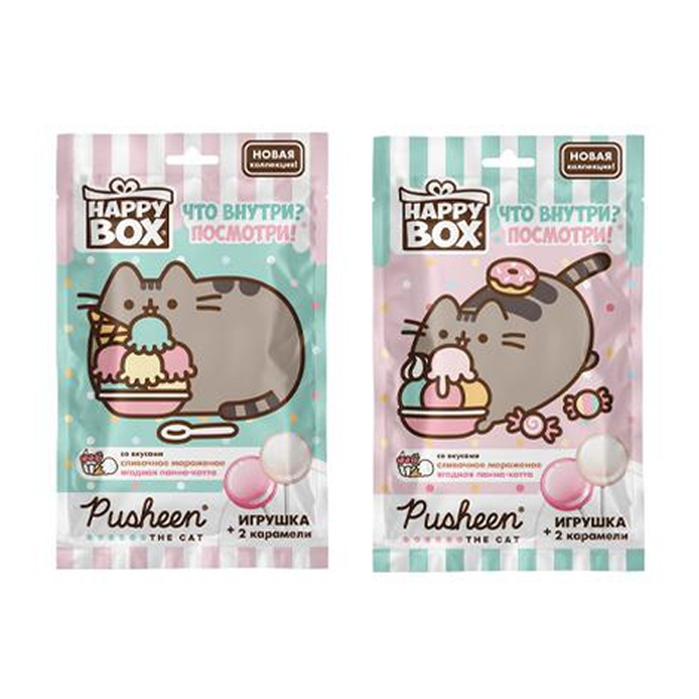 Карамель леденцовая "Pusheen. Хэппи Бокс", 20 гр, с игрушкой