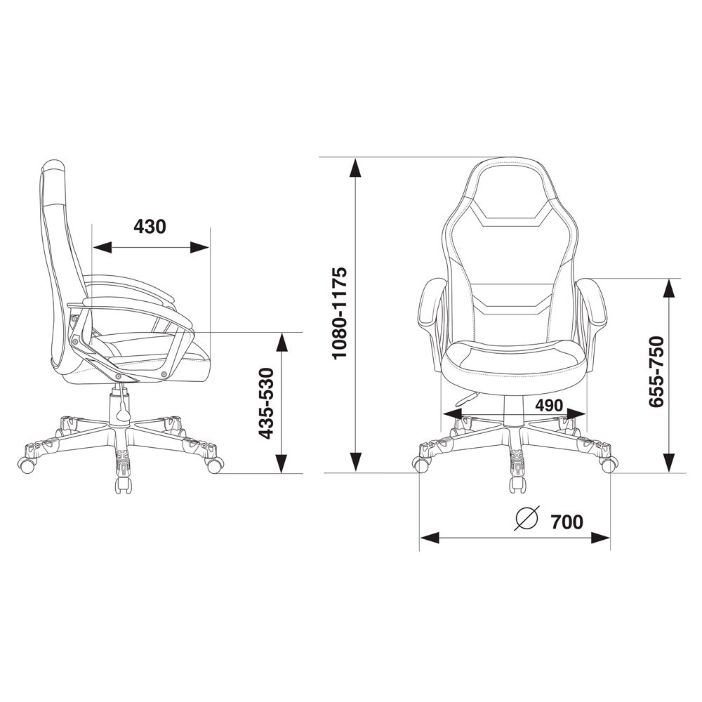 Кресло игровое Бюрократ "Zombie 10", ткань, экокожа, пластик, черный - 8