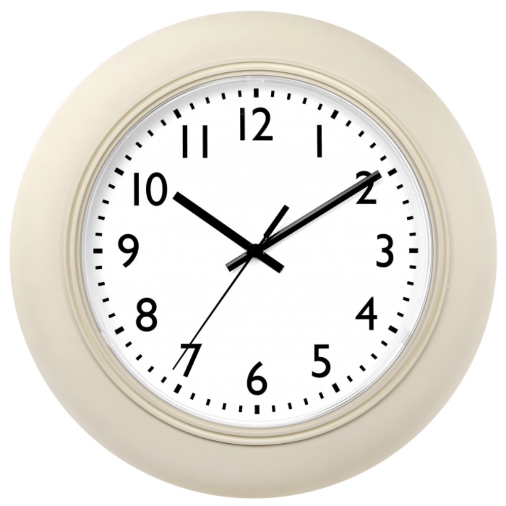 Часы настенные круглые "71712205", пластик, бежевый