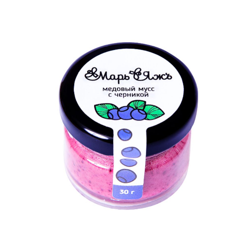 Медовый мусс "МарьЯжъ" с черникой, 30 гр 