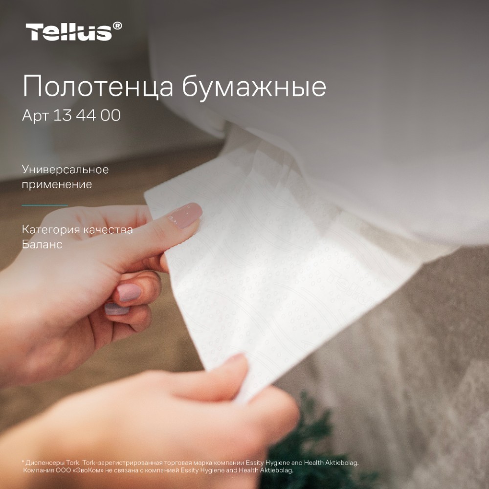 Полотенца бумажные Tellus Моносложение Баланс HT3, листовые, 1 слой, 250 листов - 6