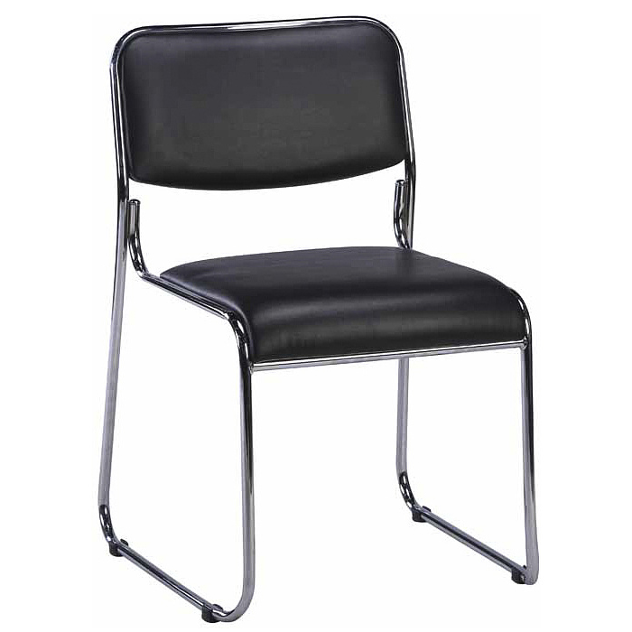 Стул для посетителей EVERPROF "Fix", кожзам, металл, черный