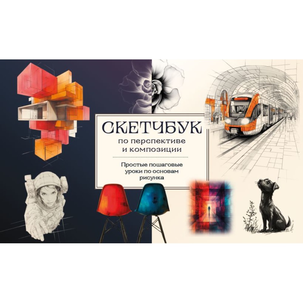 Книга "Скетчбук по перспективе и композиции. Простые пошаговые уроки по основам рисунка", Анна Николаева