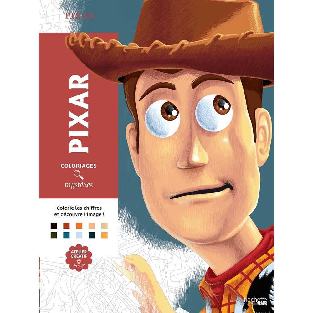 Раскраска по номерам на французском языке "Coloriages mystères Disney - Pixar"
