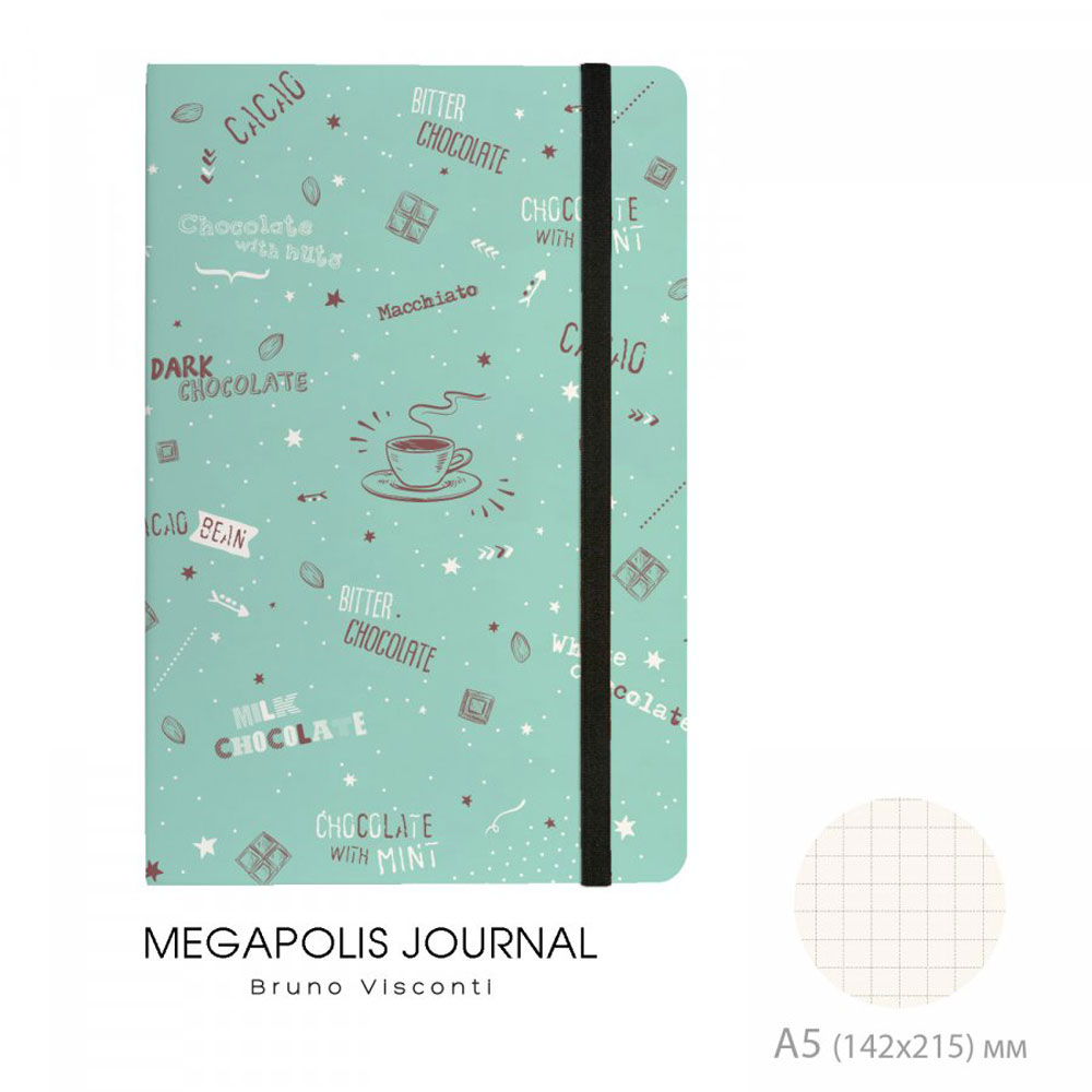 Блокнот "Megapolis Journal. Coffee time", A5, 100 листов, клетка, мятный - 3