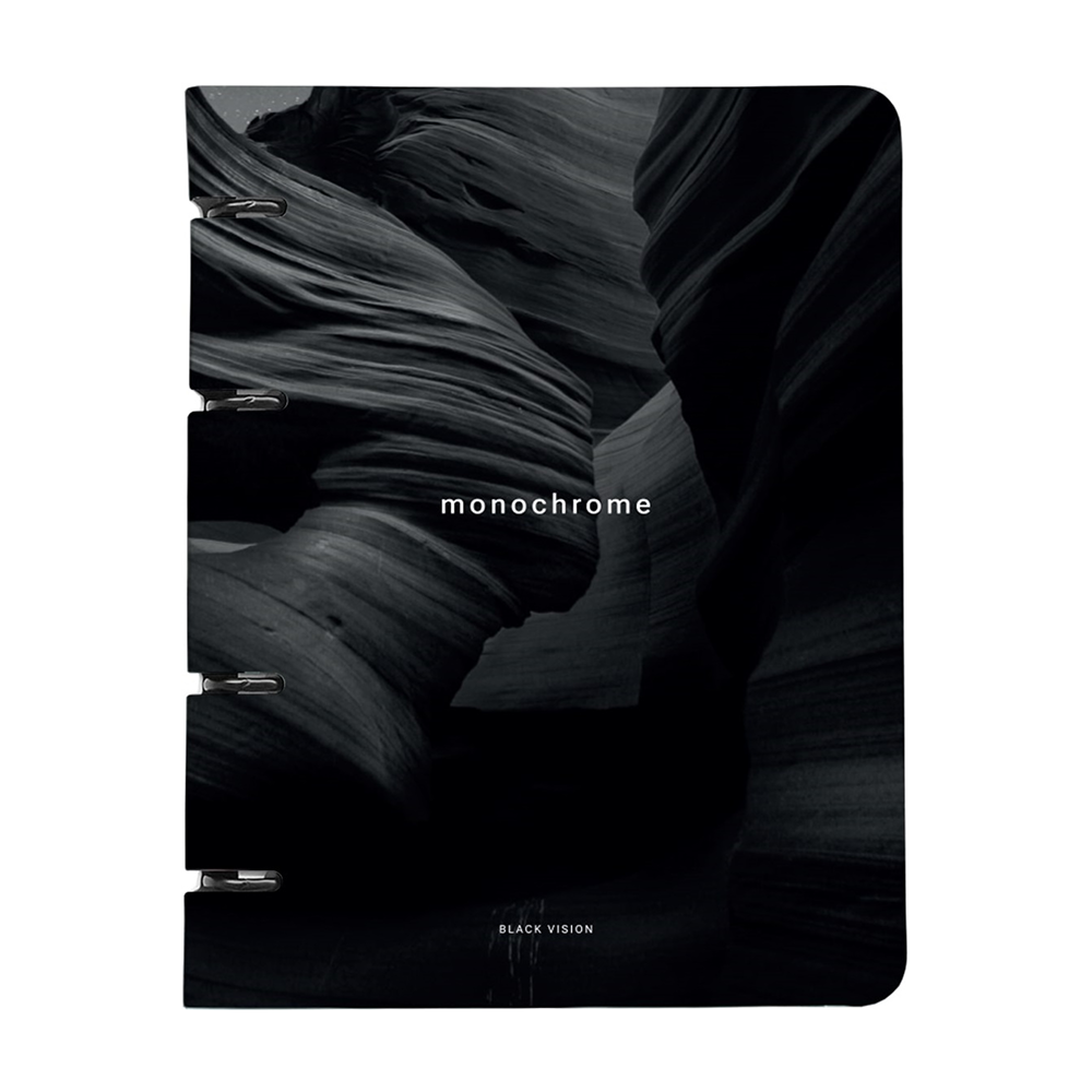 Тетрадь "Dune ущелье", A5, 120 листов, клетка, на кольцах, черный