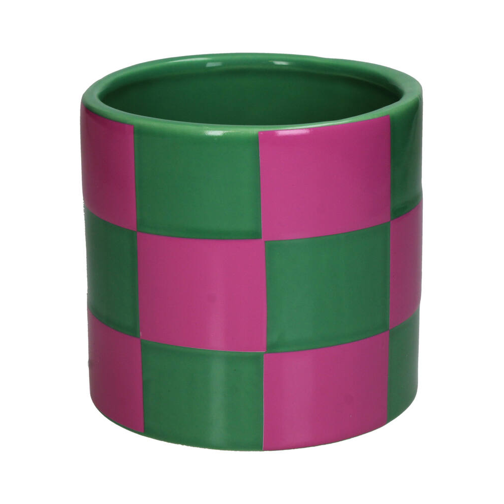 Кашпо "Blocks", доломит, розовый, зеленый