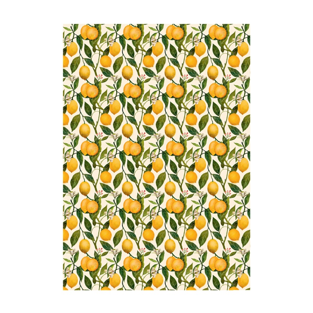 Бумага декоративная в рулоне "Flora. Lemons", 1 x 0,7 м
