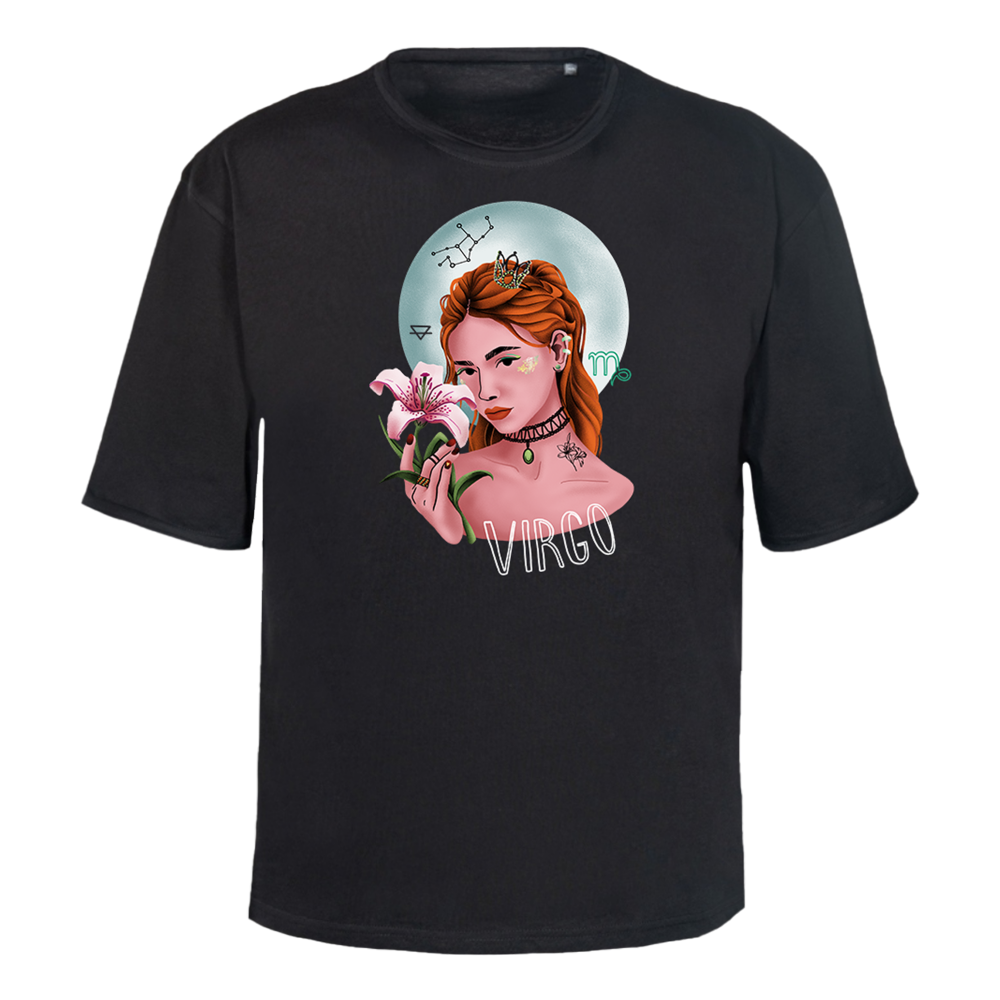 Футболка унисекс "Дева", черный, M-L