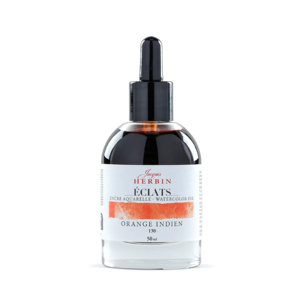 Чернила акварельные "Herbin. Eclats", индийский оранжевый, 50 мл.