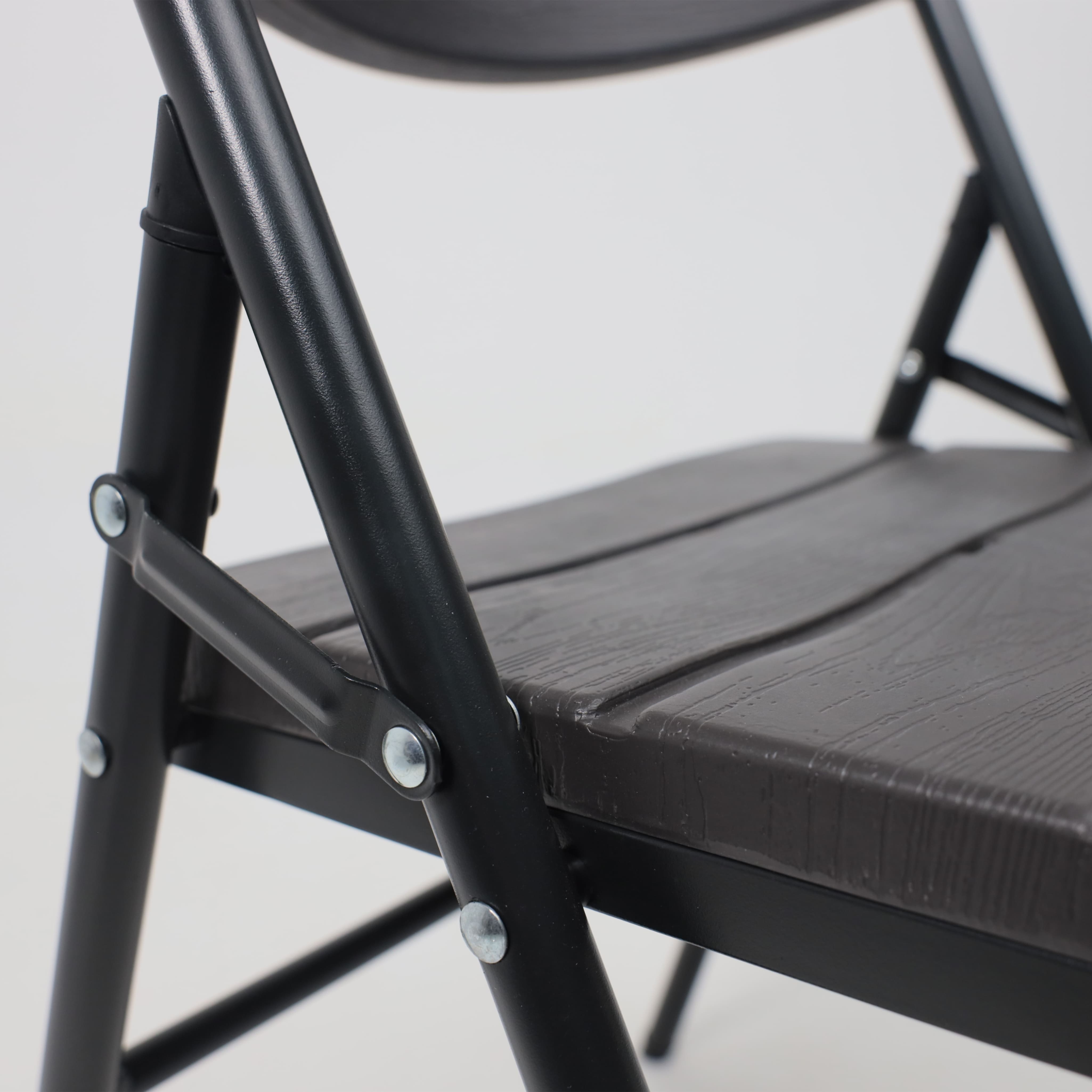 Стул складной, пластик, темно-серый - 11