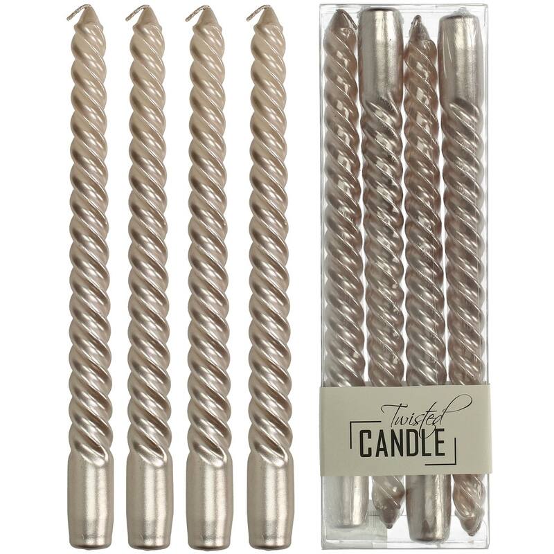 Набор свечей столовых 260 мм "Twisted Candle" 4шт/уп., шампань