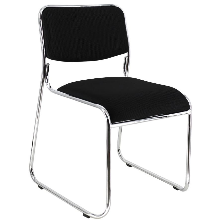 Стул для посетителей EVERPROF "Fix", ткань, металл, черный