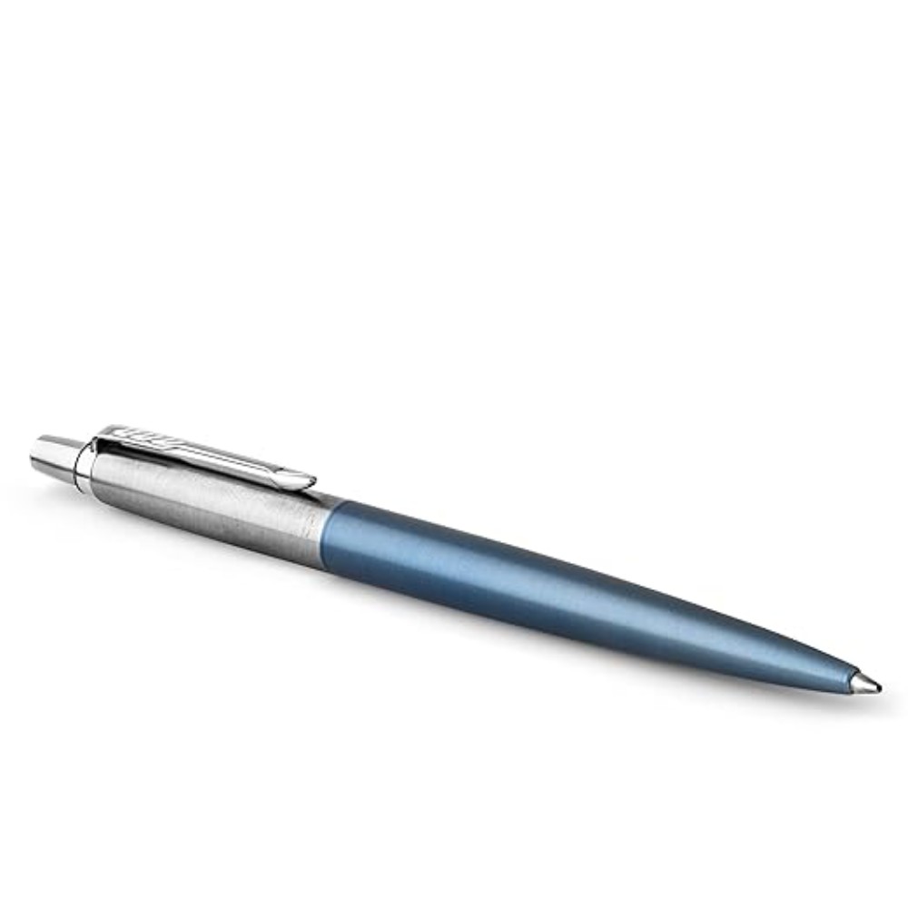 Ручка шариковая автоматическая "Jotter Core K63 Waterloo Blue CT", 1,0 мм, сине-голубой, серебристый, стерж. синий