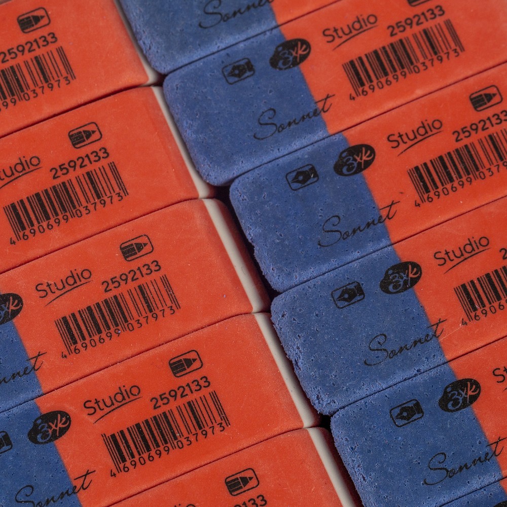 Ластик "Сонет", синий, красный - 3