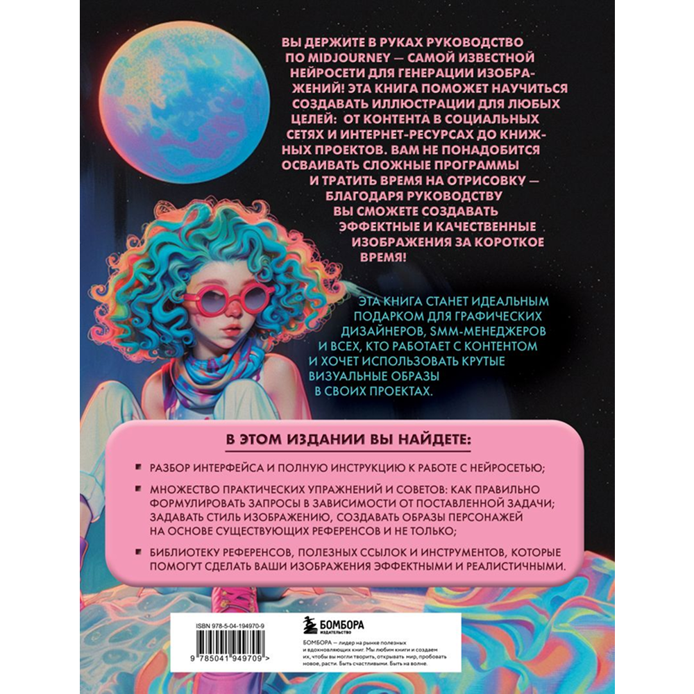 Книга "Midjourney: от промпта к иллюстрации. Полное руководство по работе с визуалом в нейросети", Евгения Хубер
