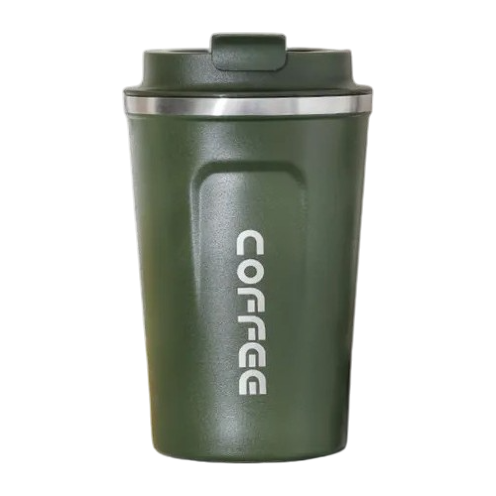 Кружка термическая "Mini coffee", сталь./пласт., 380 мл., зеленый