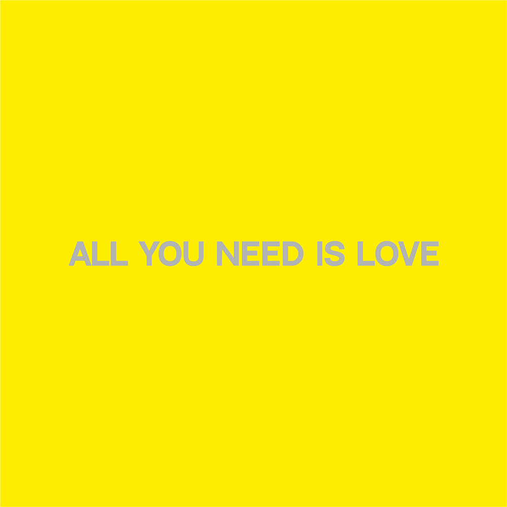 Термокружка "All you need is love", soft touch, желтый