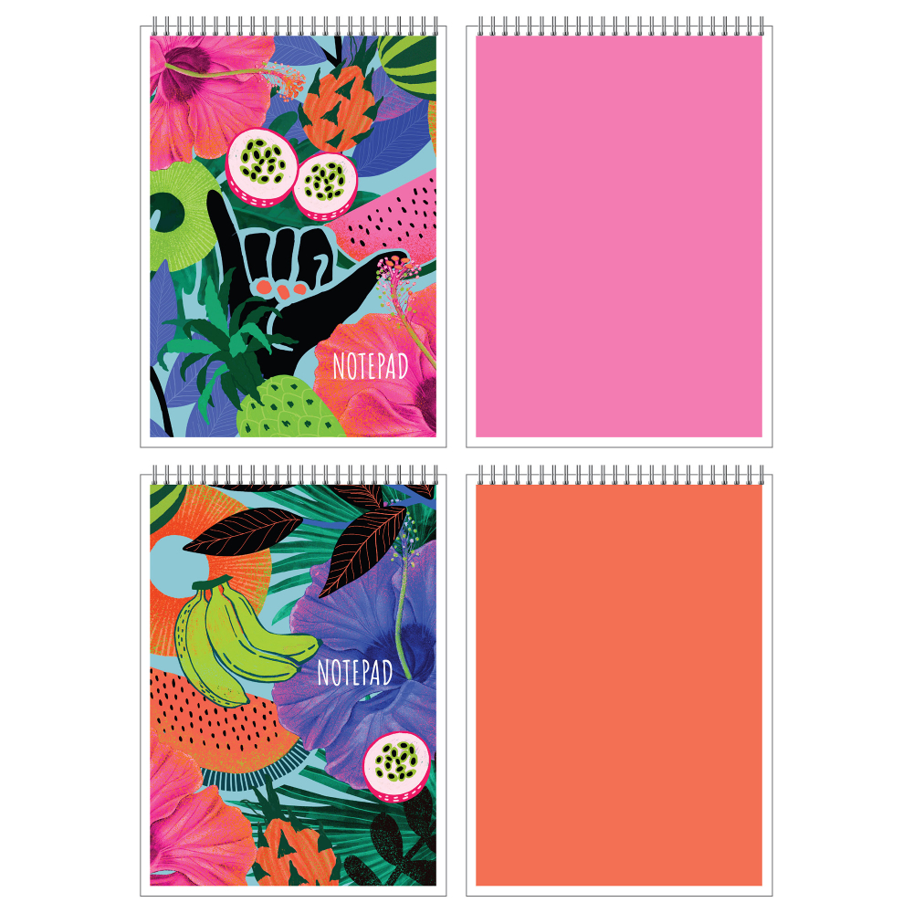 Блокнот "Тропик", A5, 60 листов, клетка, спираль сверху, ассорти