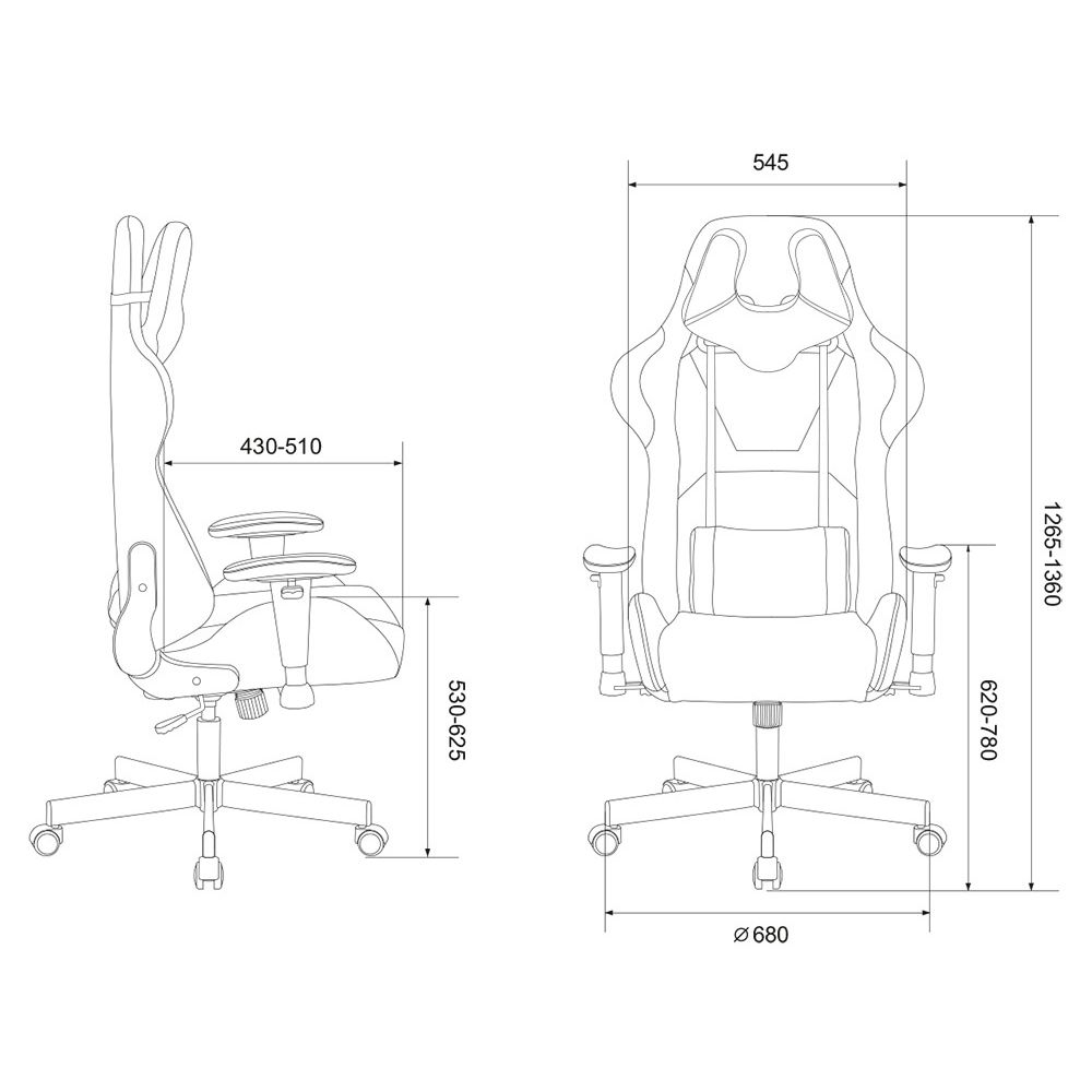 Кресло игровое Бюрократ VIKING "KNIGHT LT28 FABRIC", ткань, металл, серо-голубой  - 8