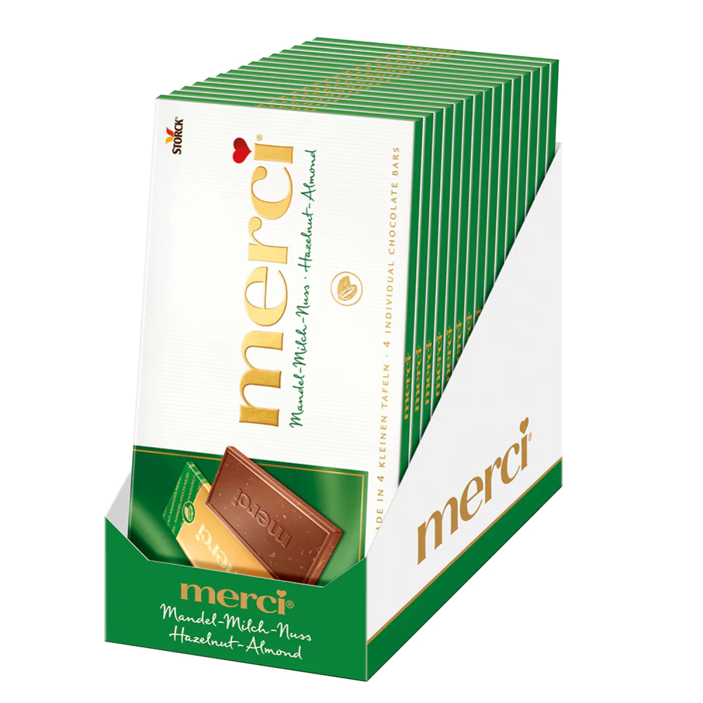 Конфеты "Merci", 100 г, с дробленым лесным орехом и миндалем - 2 Конфеты "Merci", 100 г, с дробленым лесным орехом и миндалем - 2