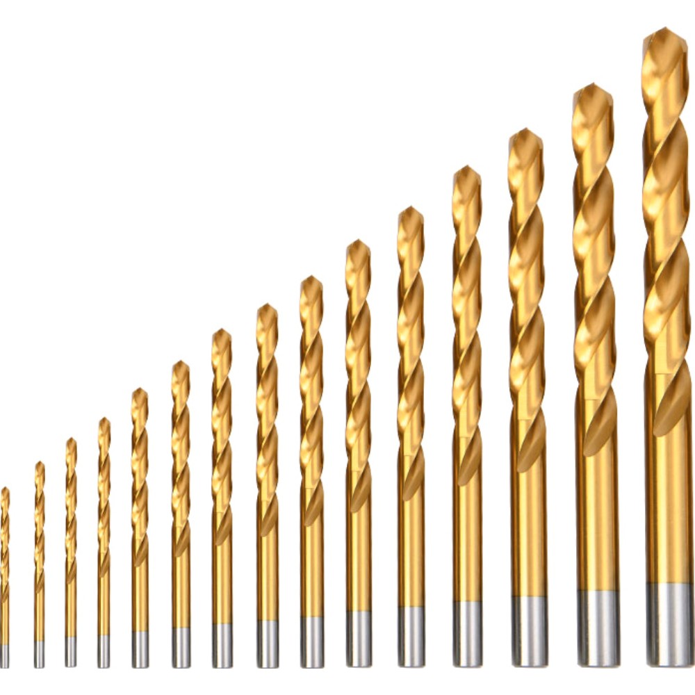 Набор сверл Deli YS EDH-MHZ015-ED4 по металлу, DIN 338, 135°, 1-15 мм, 15 шт., золотой