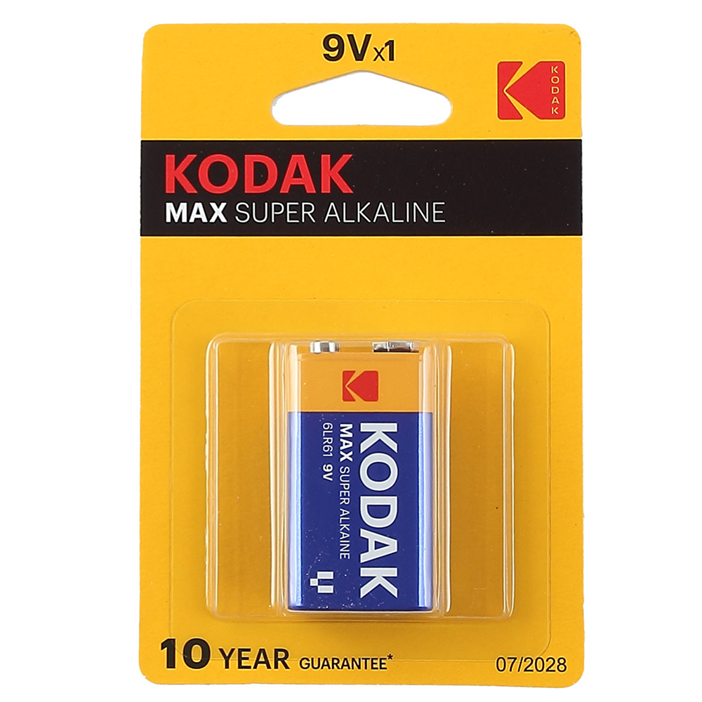 Батарейка алкалиновая Kodak Max крона 6LR61, 9V, 1 шт 