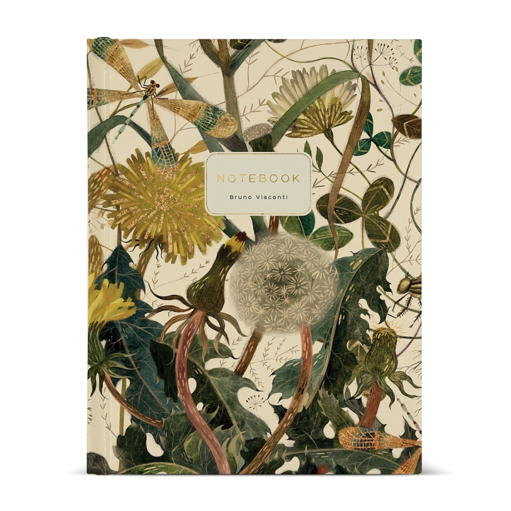 Тетрадь "Flora. Summer Greens", A5, 80 листов, клетка, на кольцах, бежевый, зеленый