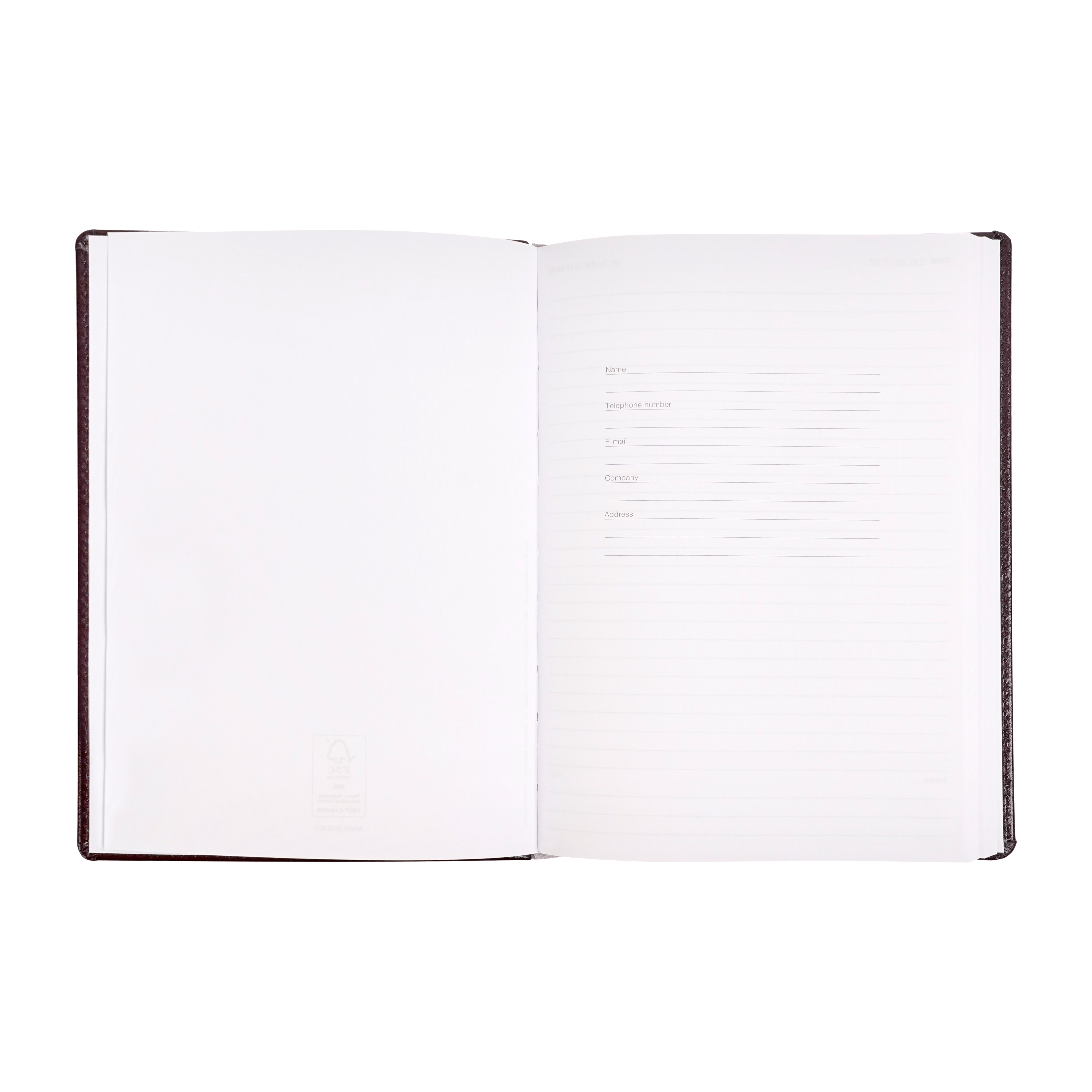 Ежедневник недатированный "Pelle Siena", А5, 272 страницы, бургунди - 8