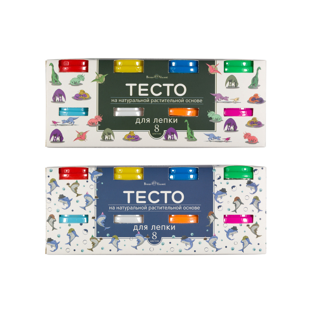 Тесто для лепки "HappyColor", 8 цветов, 160 гр.