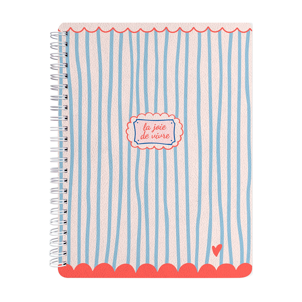 Тетрадь "Coquette голубые полоски", A5, 120 листов, клетка, спираль сбоку, голубой