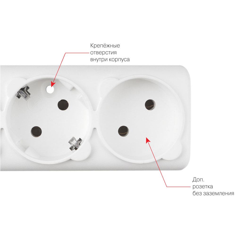 Сетевой фильтр Power Cube "SPG(5+1)-16B-1.9М", белый - 4