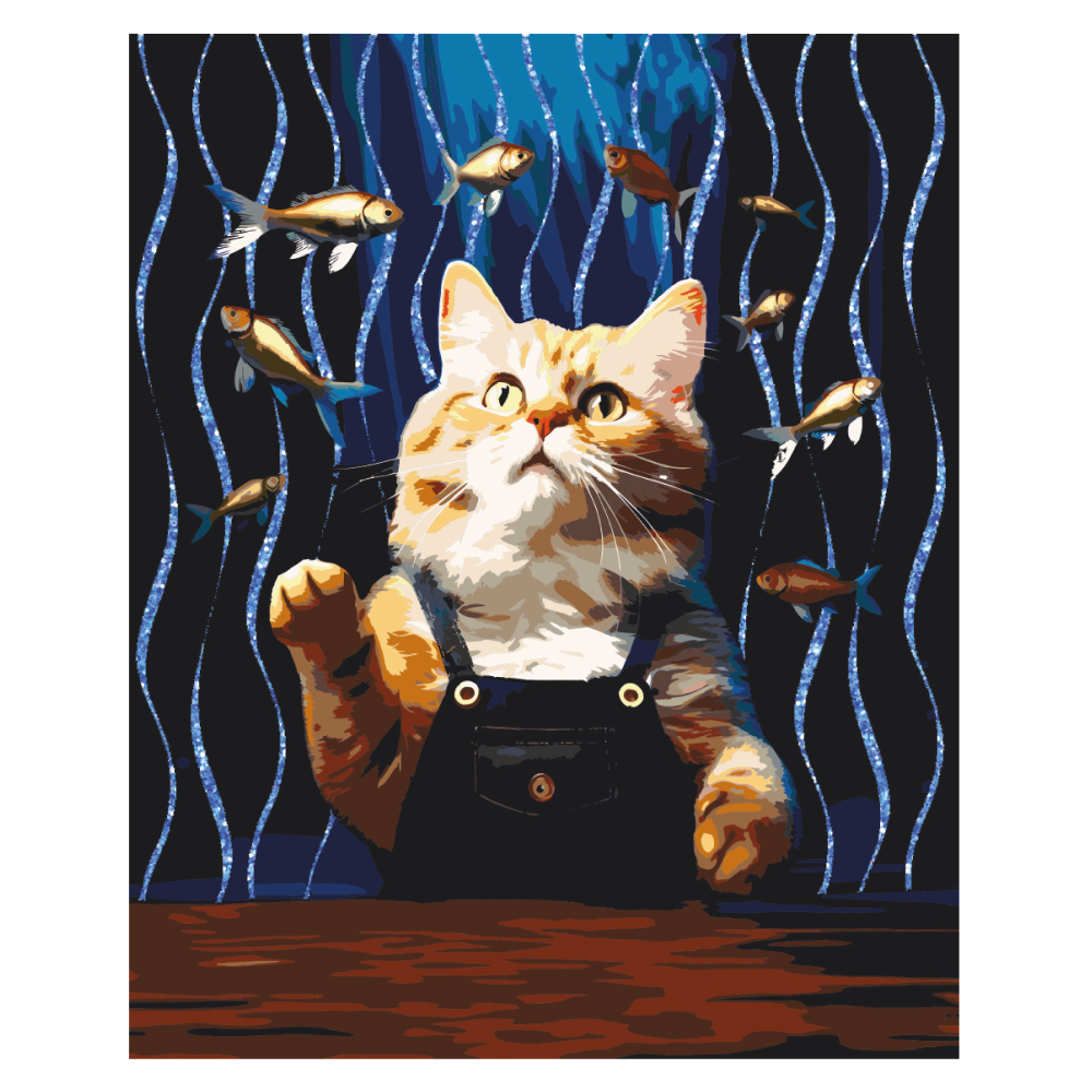 Набор для творчества "Кошачьи мечты", 40х50 см, красками по номерам, глиттер