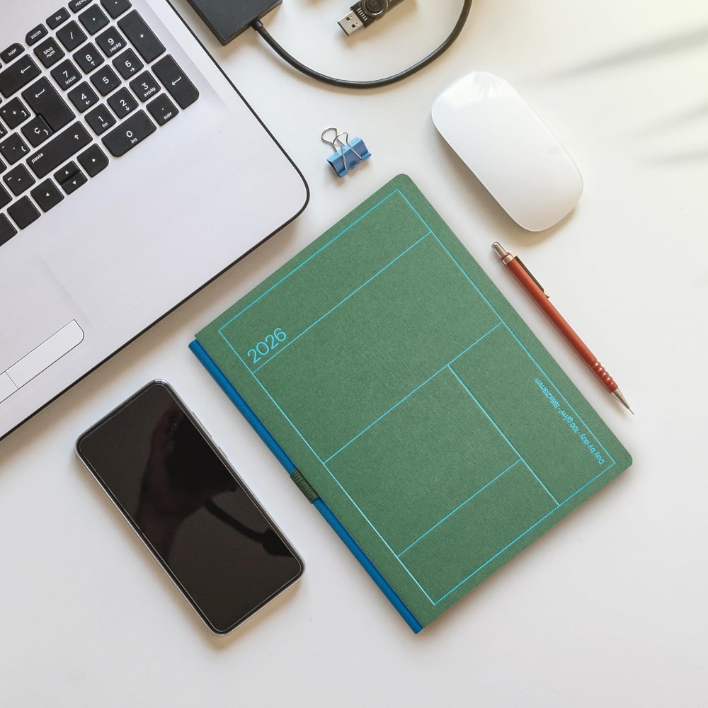 Ежедневник датированный "Back to Basics" 2026, A5, линейка, зеленый - 8