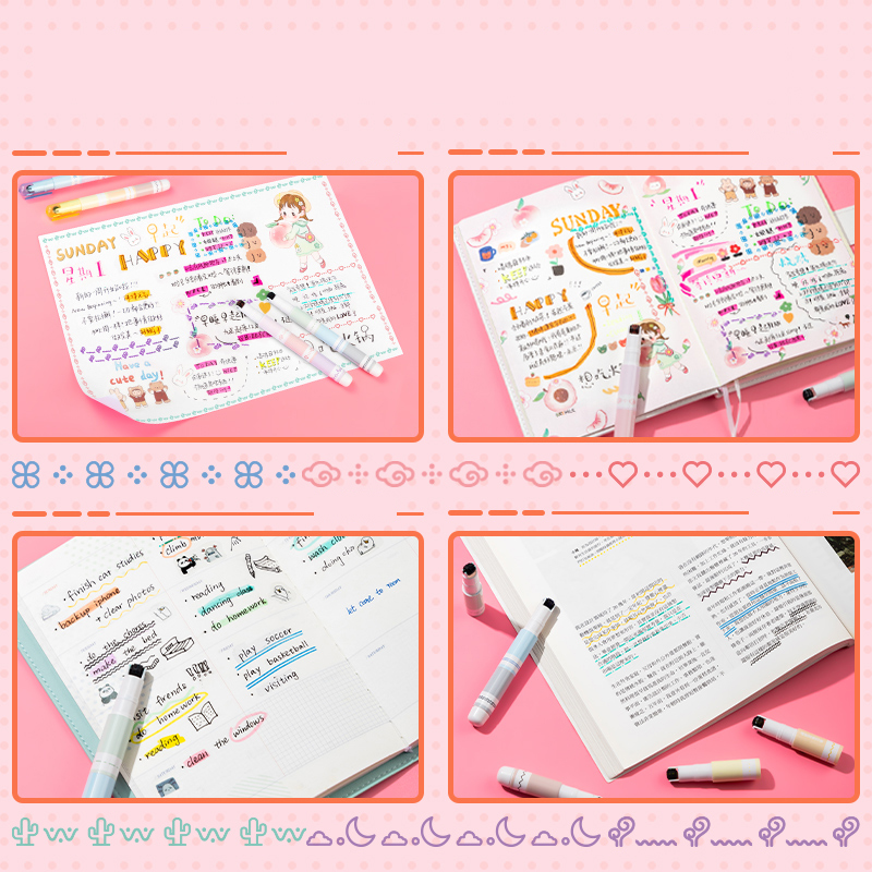 Маркер текстовый Deli TB341 с роликовым штампом, ассорти - 6