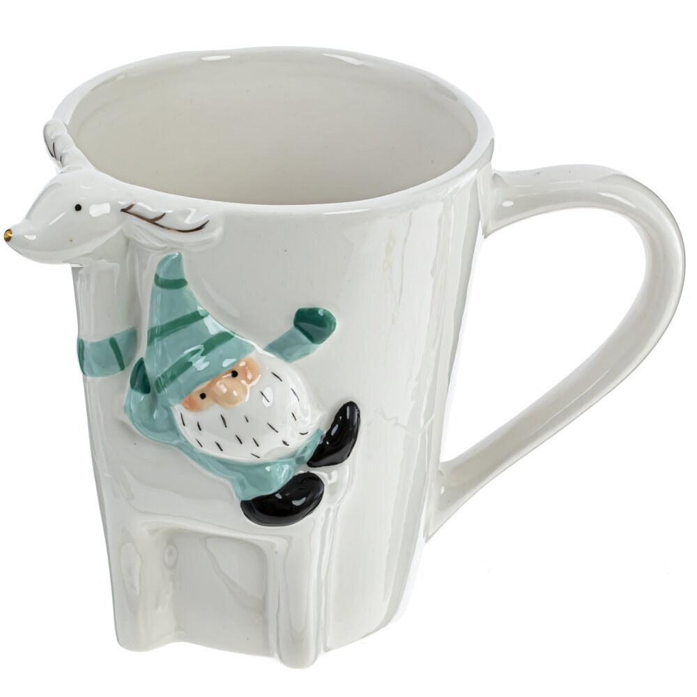 Кружка керамическая "Гном", 400 мл, белый, зеленый