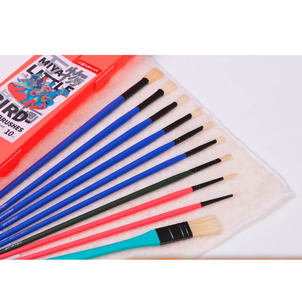 Набор кистей для рисования Himi "Miya Little Bird", микс, 10 шт, розовый - 5