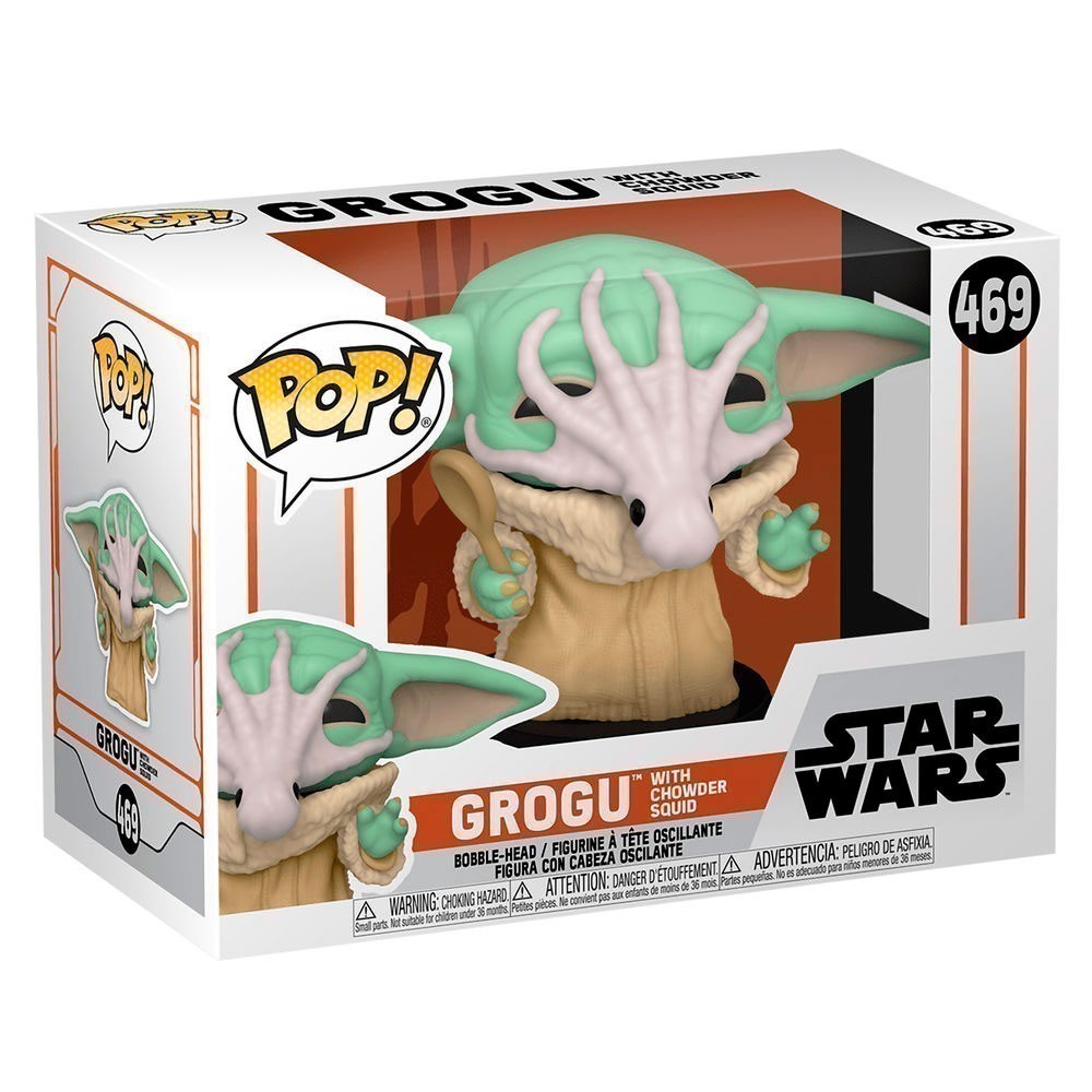 Фигурка Funko POP! Bobble Star Wars Mandalorian Grogu with Chowder Squid (Exc) 54528