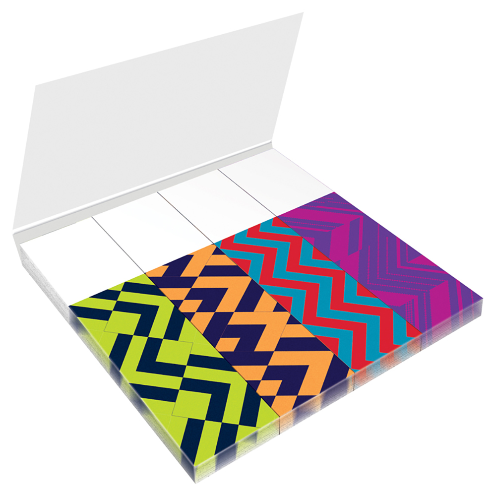 Закладки бумажные "Ultra Sticky. Zigzag", 18x70 мм, 4 цветовx25 шт., ассорти
