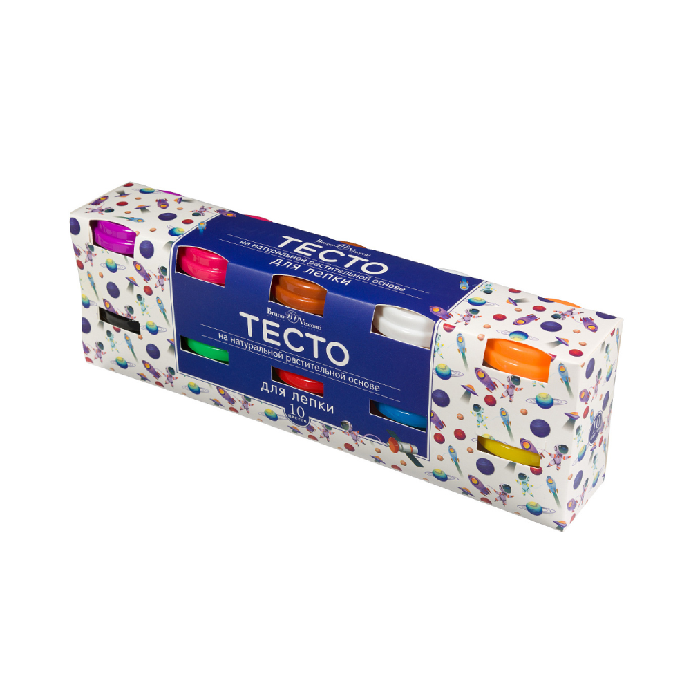 Тесто для лепки "HappyColor", 10 цветов, 200 гр. - 3