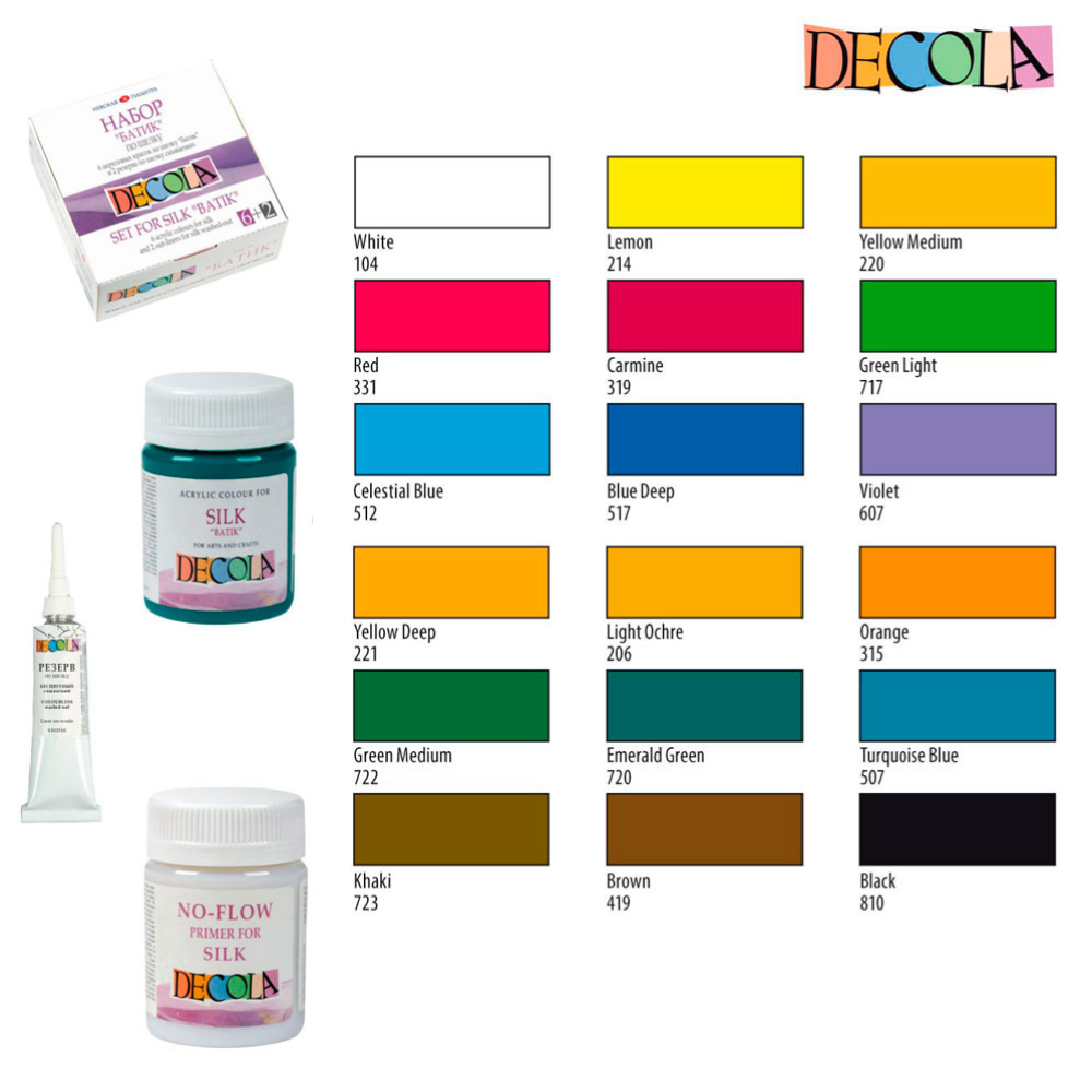 Краска акриловая по шелку перламутровая "Декола", 221 желтая темная, 50 мл., банка - 4