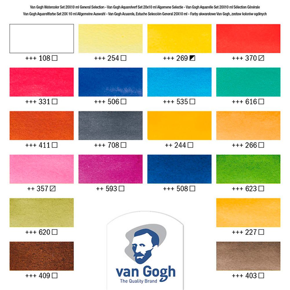 Набор красок акварельных "Van Gogh", 20 цветов, 10 мл